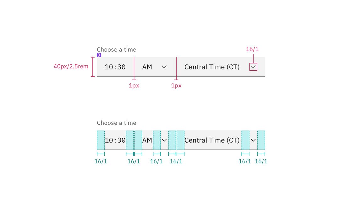 Structure for a time picker